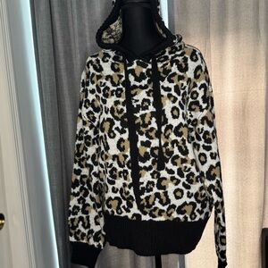 Nine West Black and Tan Animal Print Sweater